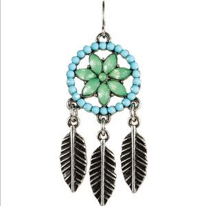 Gem Dreamcatcher Feather Dangle Earring